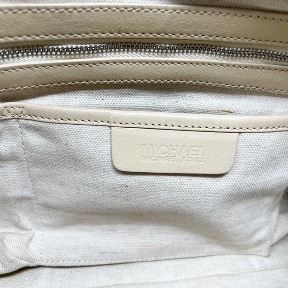 MICHAEL KORS Western Light Beige Leather Hobo Shoulder Handbag - Picture 7 of 12